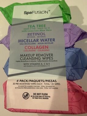 4 packs 120 make up remover wipes tea tree retinol micellar beauty skin care